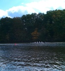 Coming down the course